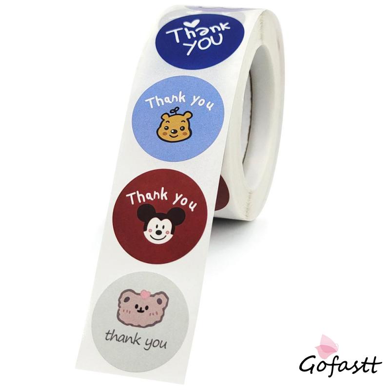 

Anak-anak Kartun Lucu Stiker Menyenangkan Liburan Manual DIY Dekoratif Penyegelan Stiker Terima Kasih Tag G
