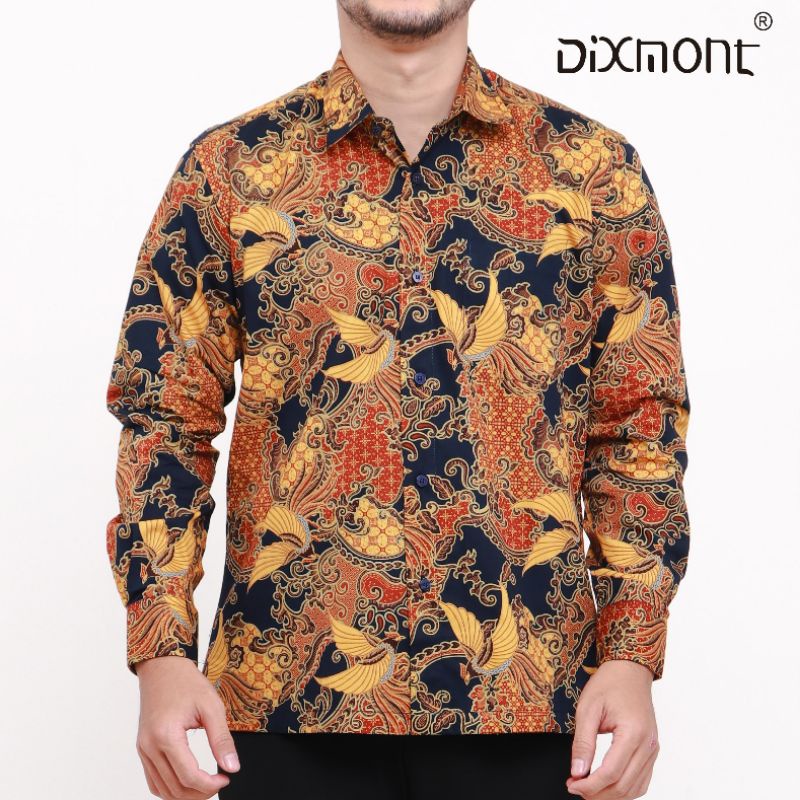 Dixmont Kemeja Pria Batik Panjang Hem BL01621