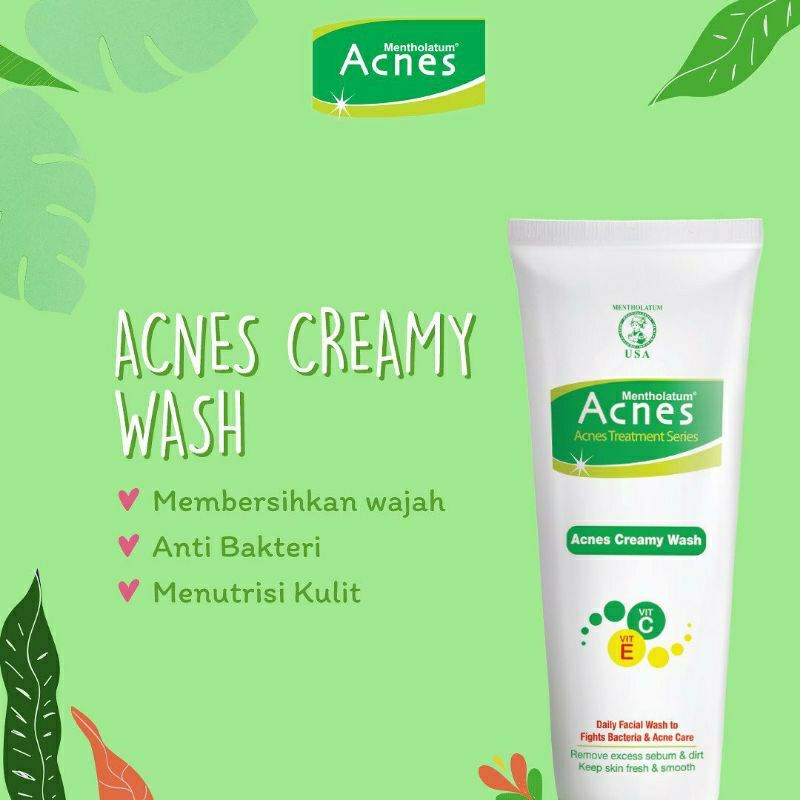 Jual ACNES CREAMY WASH 100 Gr 50 Gr /Free Acnes Sealing Gel 5 gr