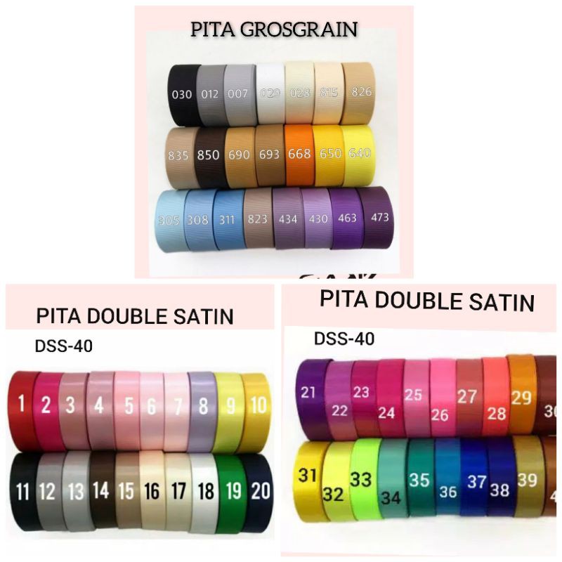 1 Meter  -  PITA GROSGRAIN &amp; DOUBLE SATIN IMPORT