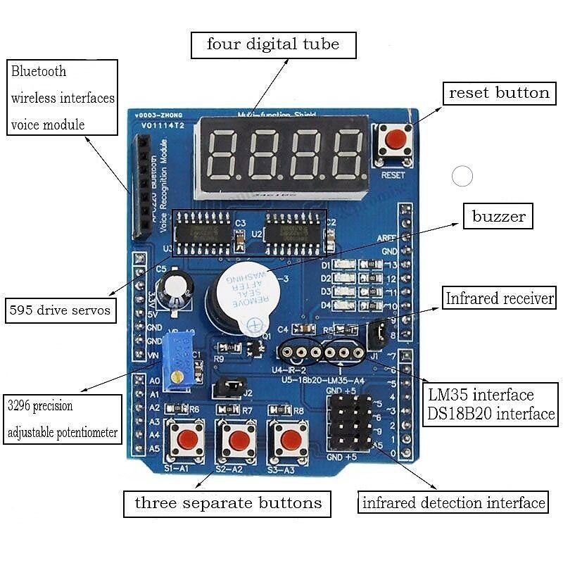 Multi Function Shield Expansion Board Arduino