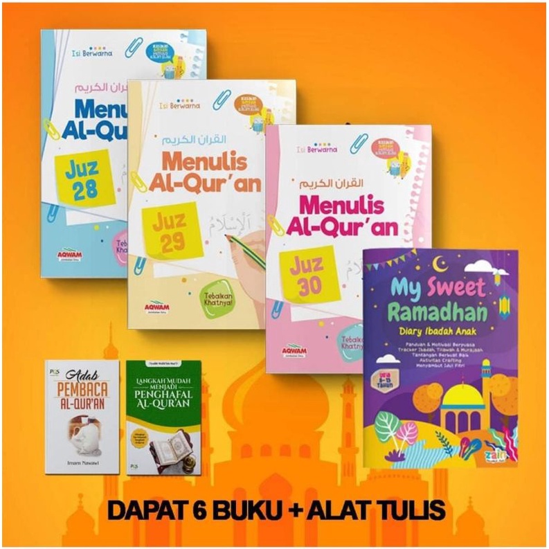 PAKET MENULIS ALQURAN JUZ 28/29/30 BONUS 2 BUKU