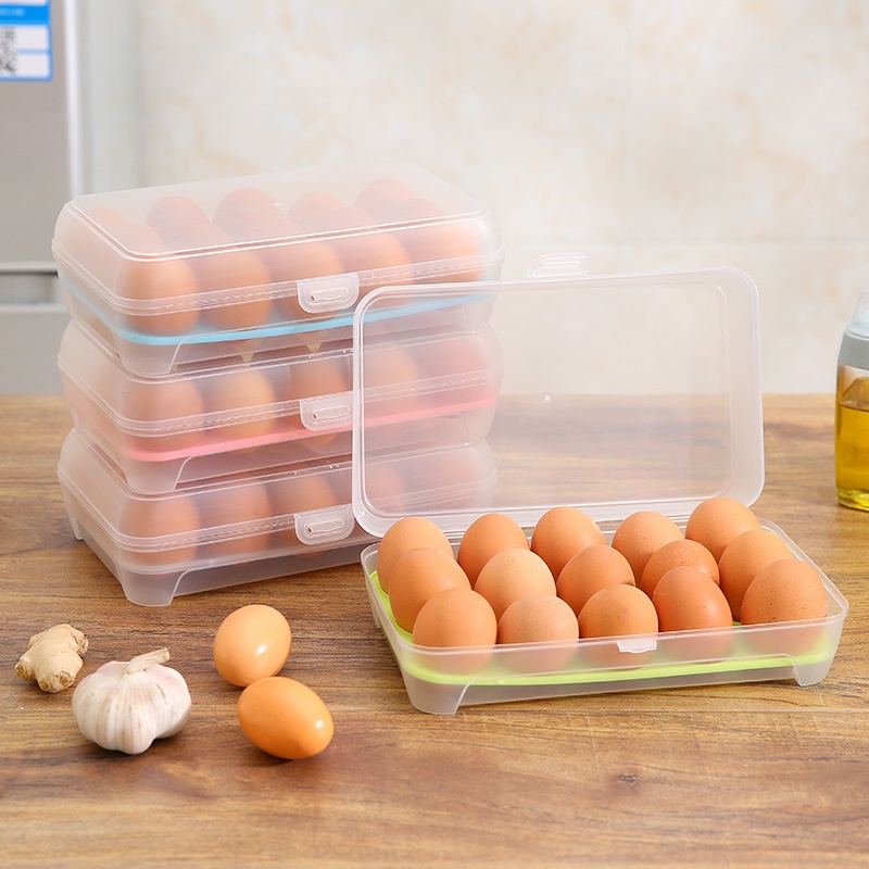 EGG STORAGE BOX TELUR TEMPAT TELUR / KOTAK SIMPAN TELUR 15 SEKAT