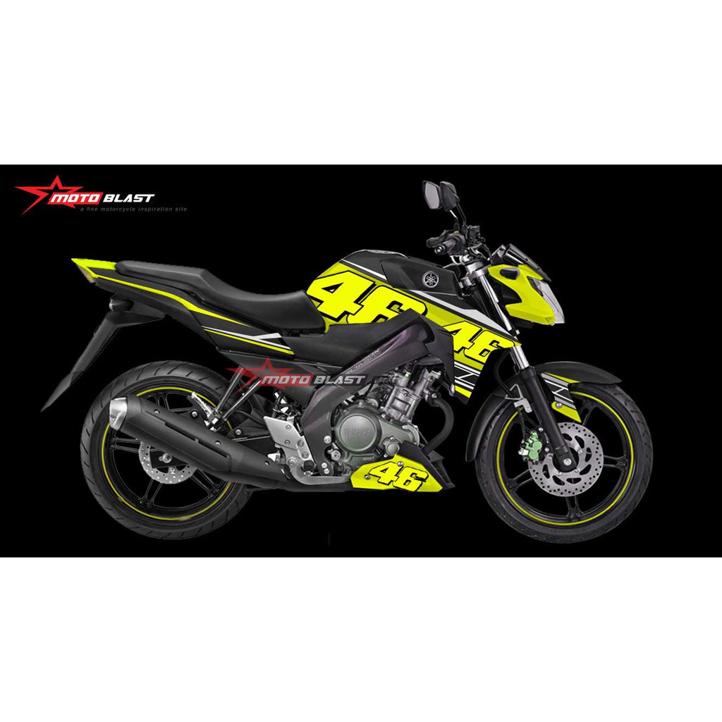 Decal Stiker Yamaha Vixion Advance Black Yellow Vr46 Shopee