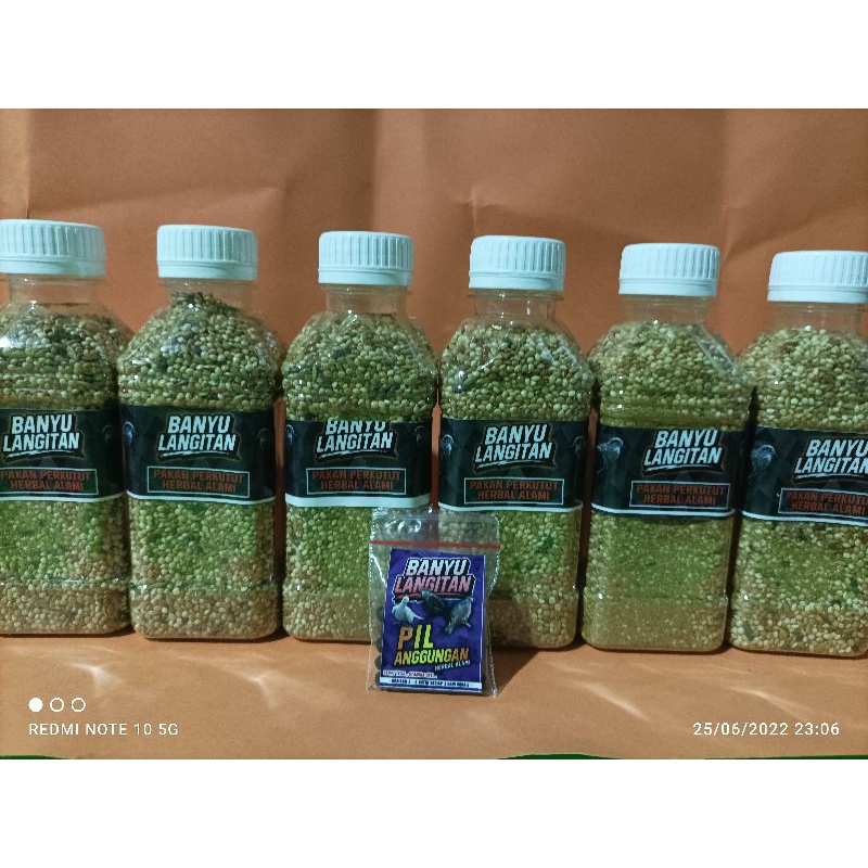 6 botol bonus 1 pcs pil perkutut pakan banyu langitan herbal alami