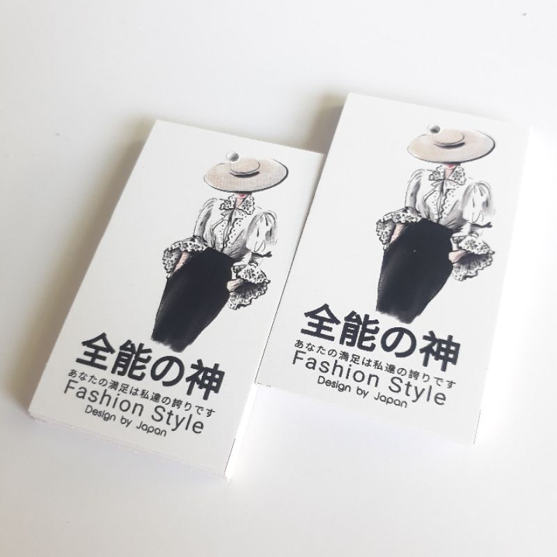 

hang tag jepang 4x7 [ 100 pcs ]. hantag label baju