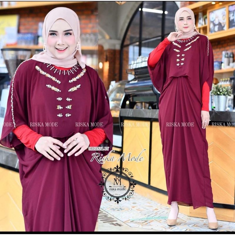 GAMIS KAFTAN AZILA/GAMIS LEBARAN MODERN/GAMIS KAFTAN BORDIR