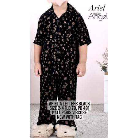 ARIEL A LETTERS BLACK SIZE 2-4 ATELIER ANGELINA