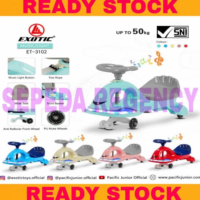 Swing Car Exotic ET 3102 Magic Tolocar Mobil Mainan - Cream