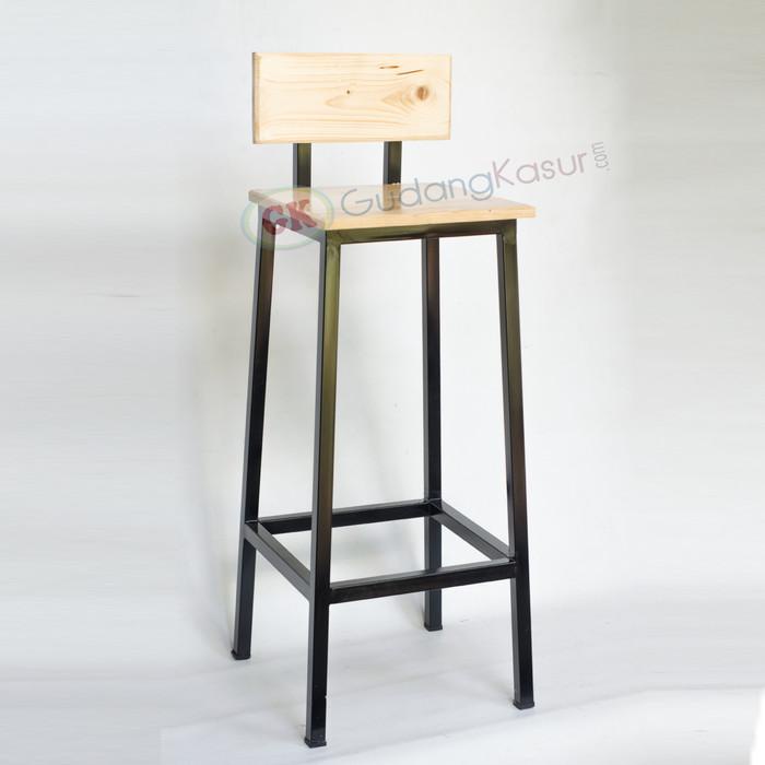 Kursi cafe bar besi kayu jati belanda