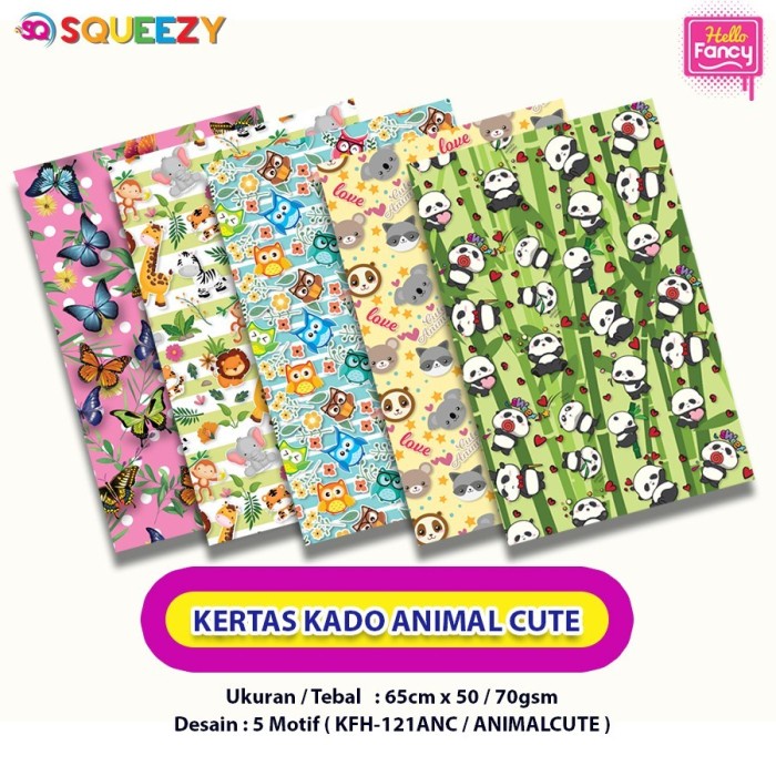 

Ginger- Kertas Kado Motif Animal Cute (1pak=50pcs) / Bungkus Kado KFH-100AC - KFH-121ANC