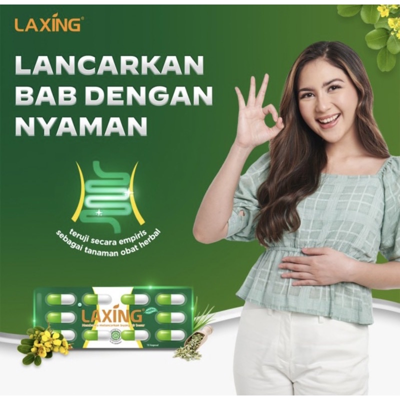 Laxing (pelancar buang air besar) kemasan strip isi 10 kapsul