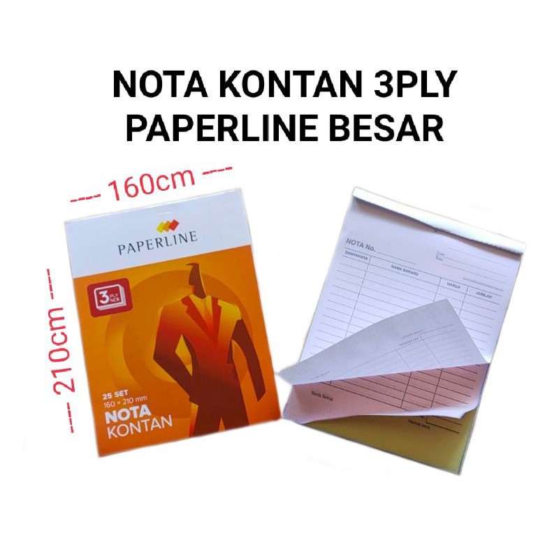

Buku Nota Kontan Paperline Besar 3 Ply NCR / Nota Kontan 3 Rangkap Besar/ Nota Kontan Olshop