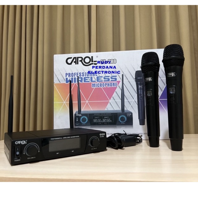 MICROPHONE MIC WIRELESS MIKROPON MIK TANPA KABEL CAROL ES-888 ORIGINAL ORI BAGUS TERLARIS TERBAIK GARANSI