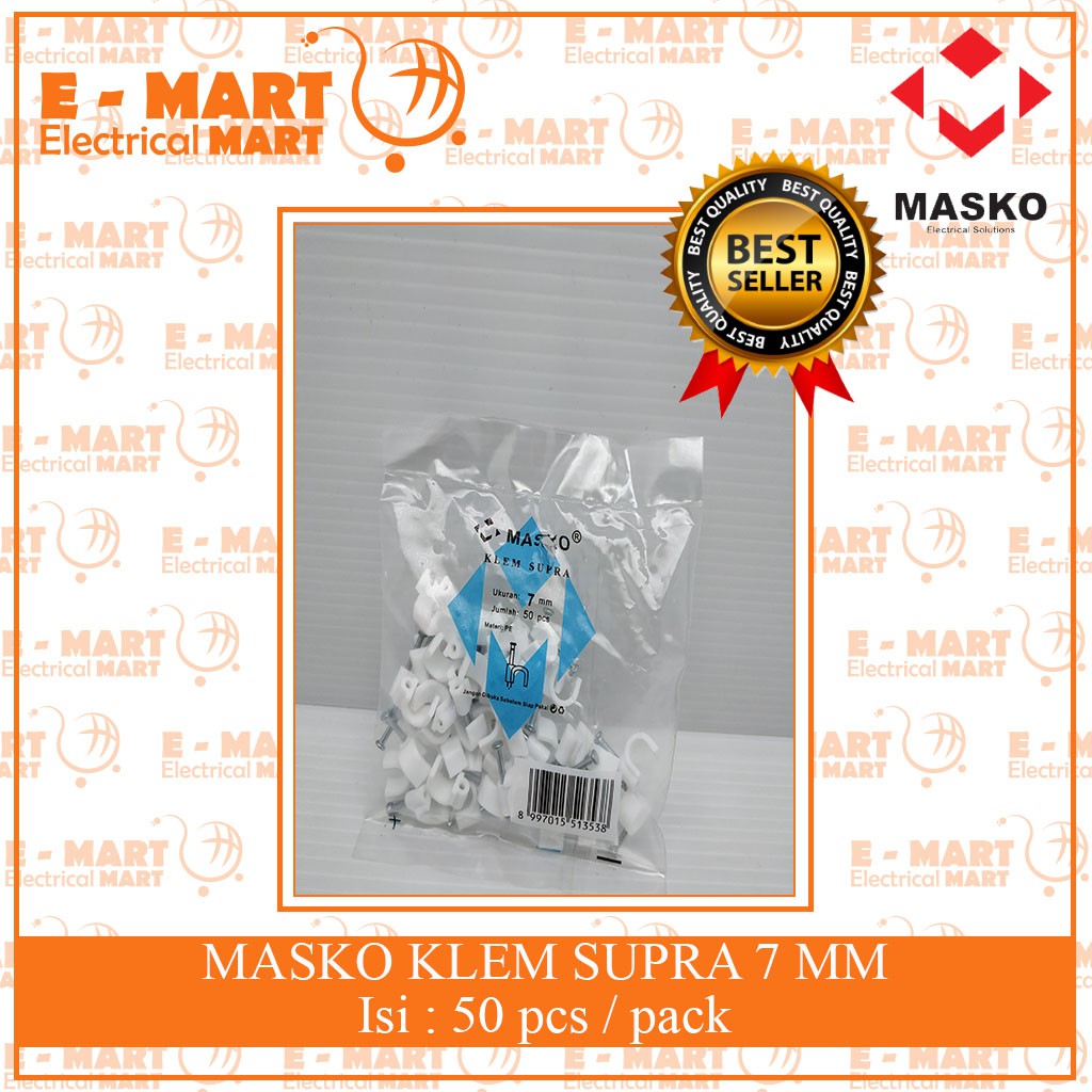 MASKO KLEM SUPRA 5MM 6MM 7MM / KLEM KABEL 7MM 6MM 5MM / KLEM BETON NO 5 6 7 MM GROSIR