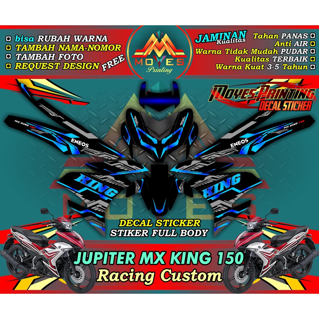 COD atau bayar di tempat decal jupiter mx king 150 old sticker decal motor jupiter mx king 150 old d