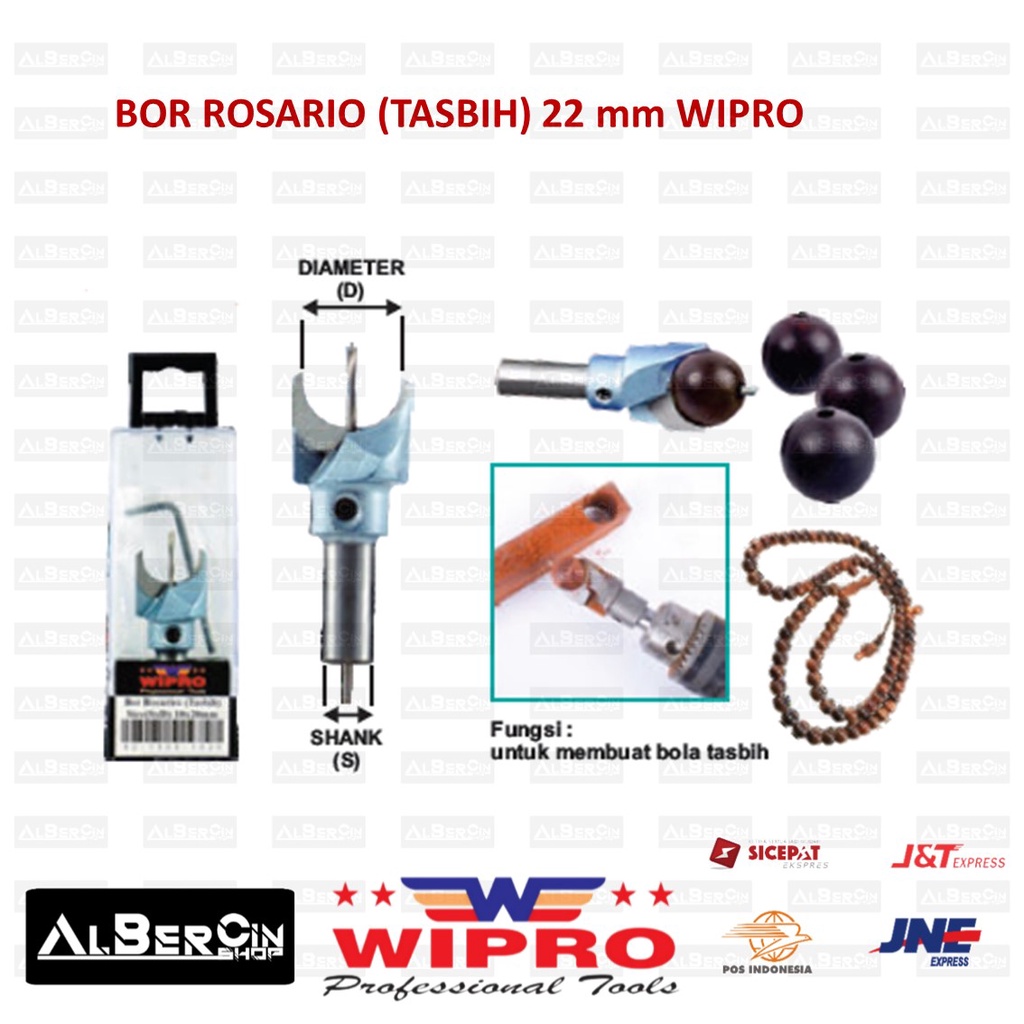 Mata Bor Rosario Tasbih 22m 22 mm Wipro 10x22