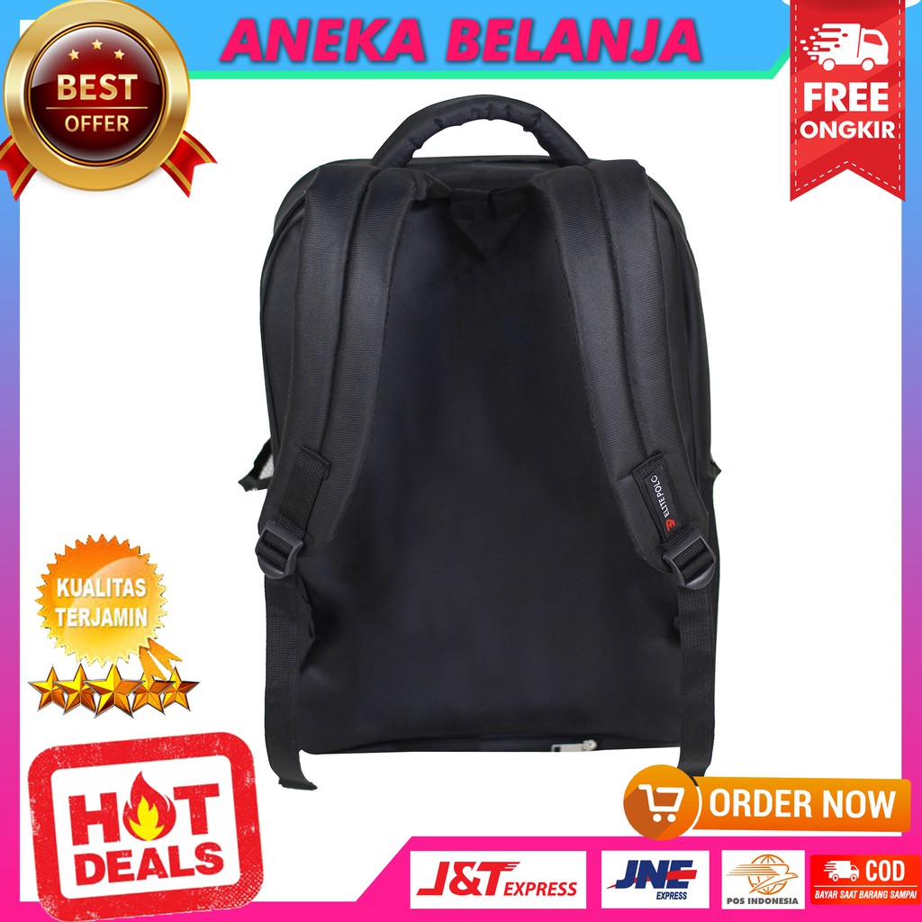 Ready Stock Tas Ransel Khusus Cowok Model Elite Polo Kotak Biru Trendy Tas Sekolah Multifungsi Keren