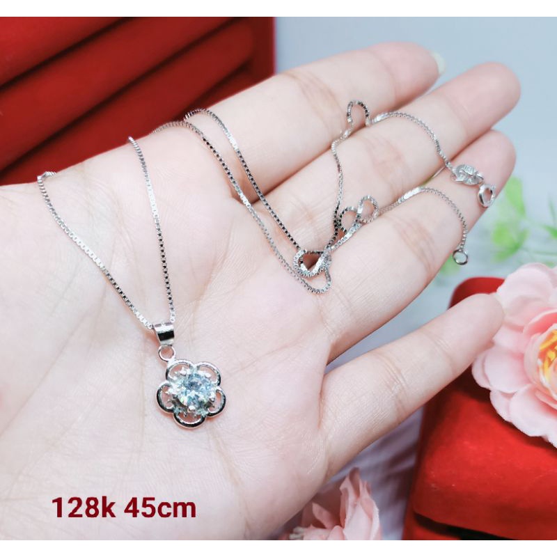 kalung pria wanita silver 925 asli perak import berlapis emas putih