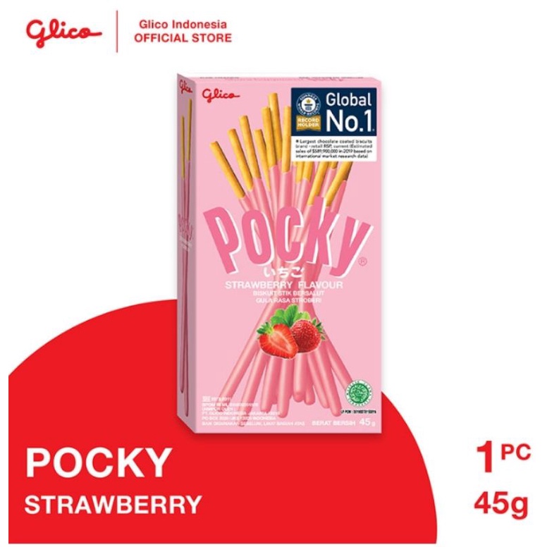 

Glico Pocky Biskuit Stick Rasa Strawberry 45gr