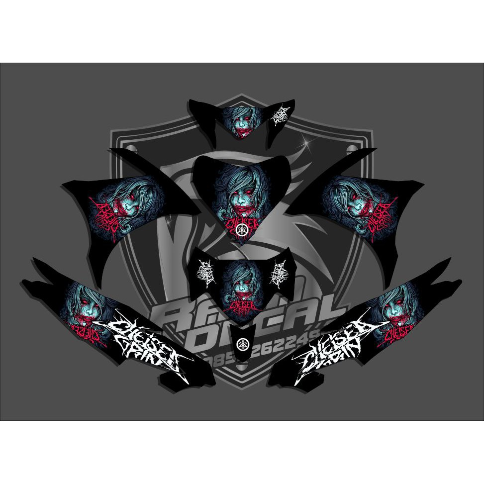 Decal Sticker Jupiter MX 135 Full Body Custom Disain Chelsea Grin