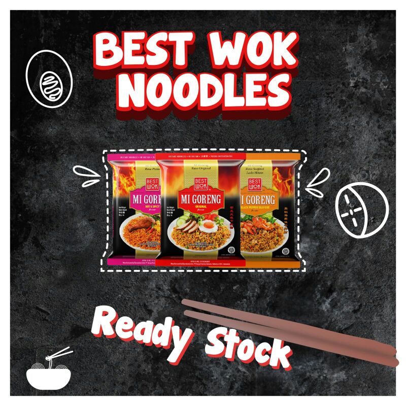 

Best Wok Mie Goreng 3 Varian (Original, Spicy, Blackpepper) || 1 dus isi 20pcs