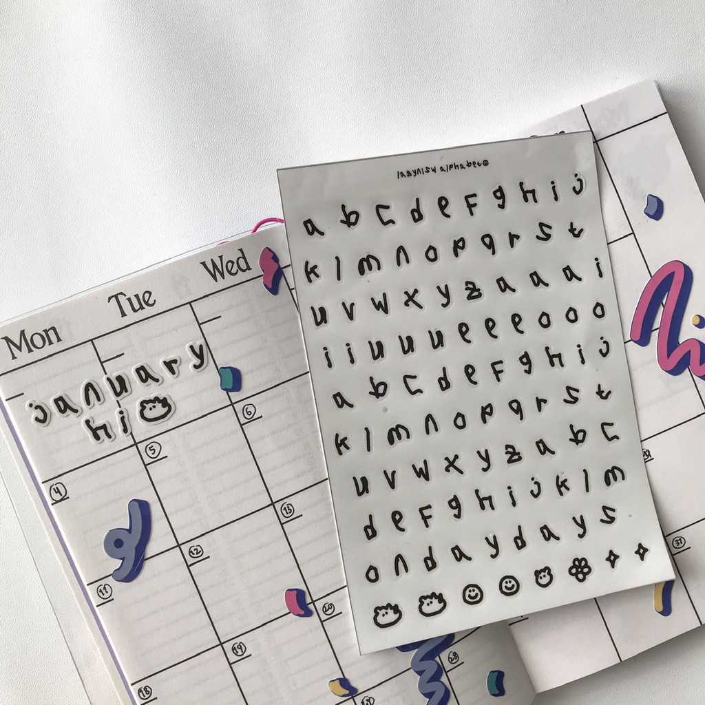 

LAZYNISW LEFTHAND FONT ALPHABET STICKER