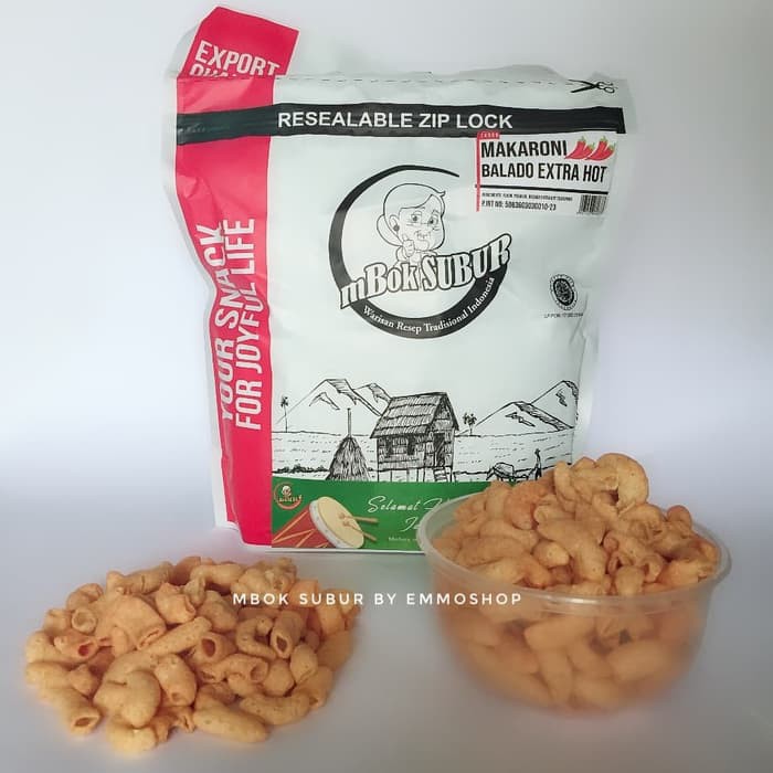 AGEN RESMI SNACK MBOK SUBUR - MAKARONI MBOK SUBUR 145GR - BALADO SUPER