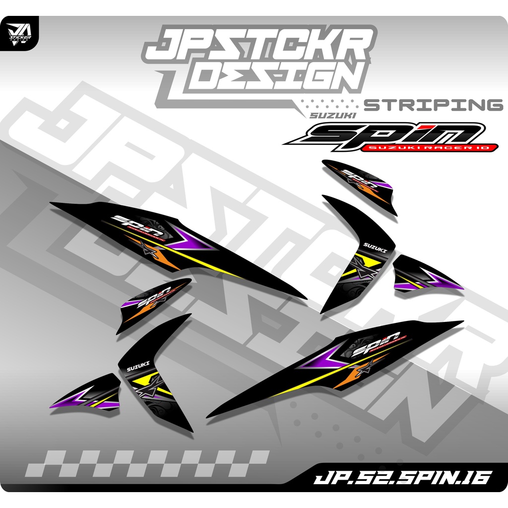 SPIN STICKER STRIPING SPIN -STICKER MOTOR SUZUKI SPIN LIST VARIASI HOLOGRAM (JP.S2) 016