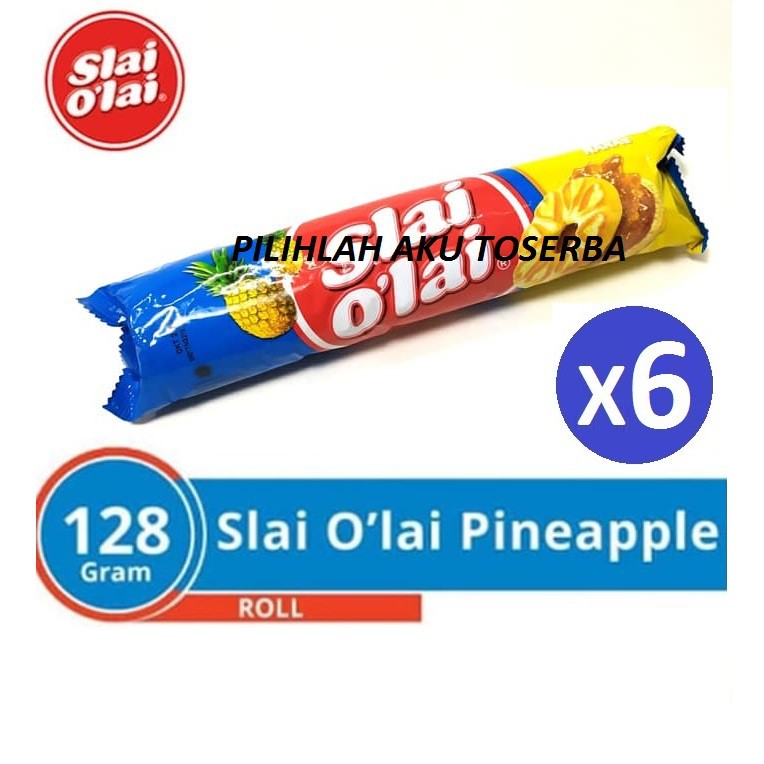 Biskuit Roma Slai O'lai Pineapple Roll / Slai Olai Nanas Roll 128 gr ( HARGA 1 PAKET ISI 6 )