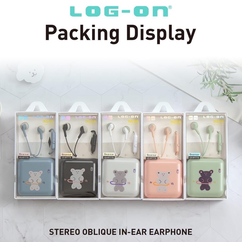 SEN-NEW LOG ON HF BEAREAR LO-HF772 PACKING MEVVAH TRS DAPAT BOX EARPHONE