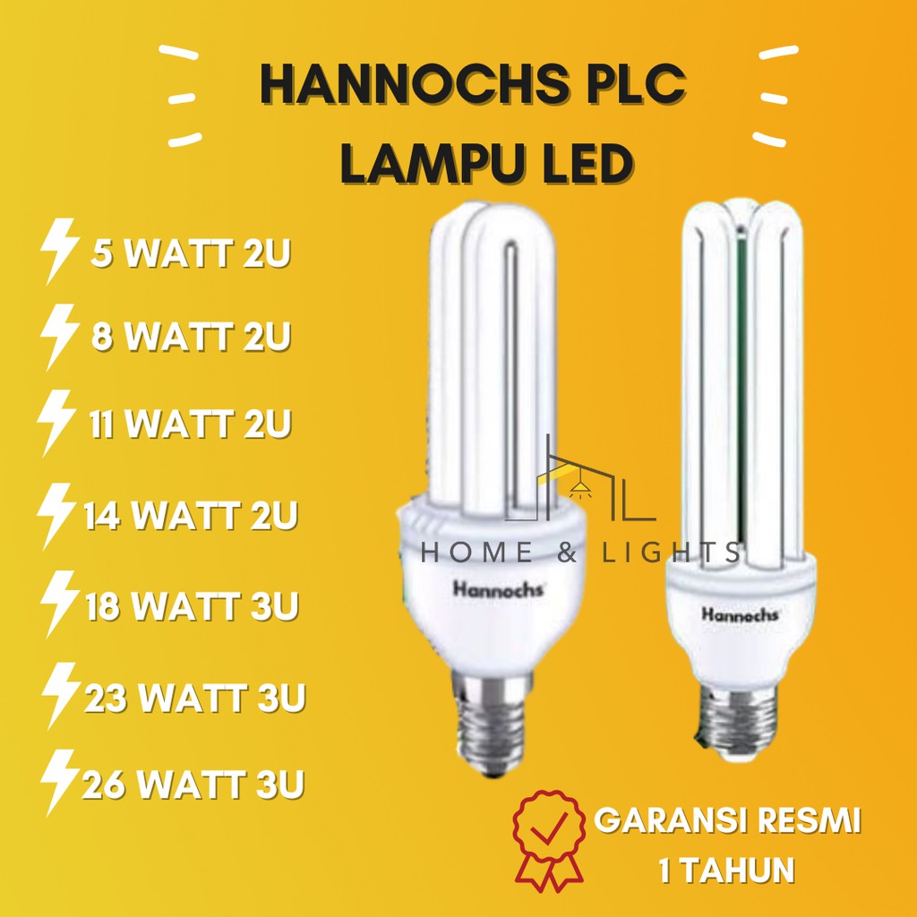 Lampu Hannochs PLC 2U, 3U ( Lampu Hemat Energi)