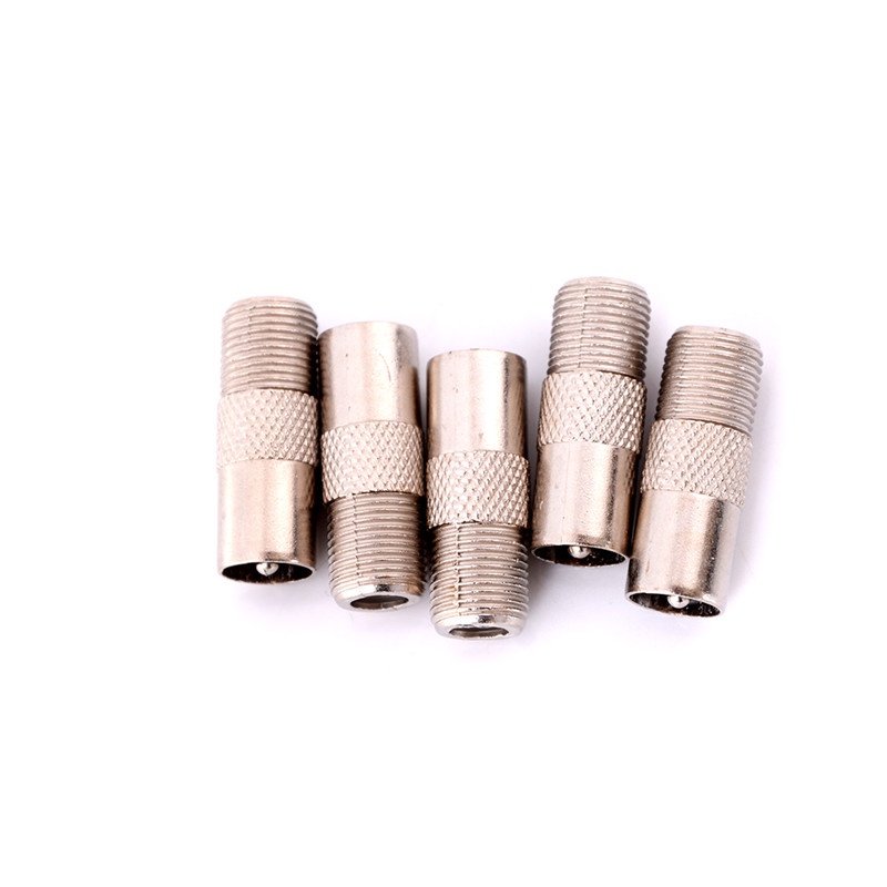Happy 5pcs Adapter Konverter Plug Tipe F Female Ke Rf Coax Aerial Male Untuk Tv