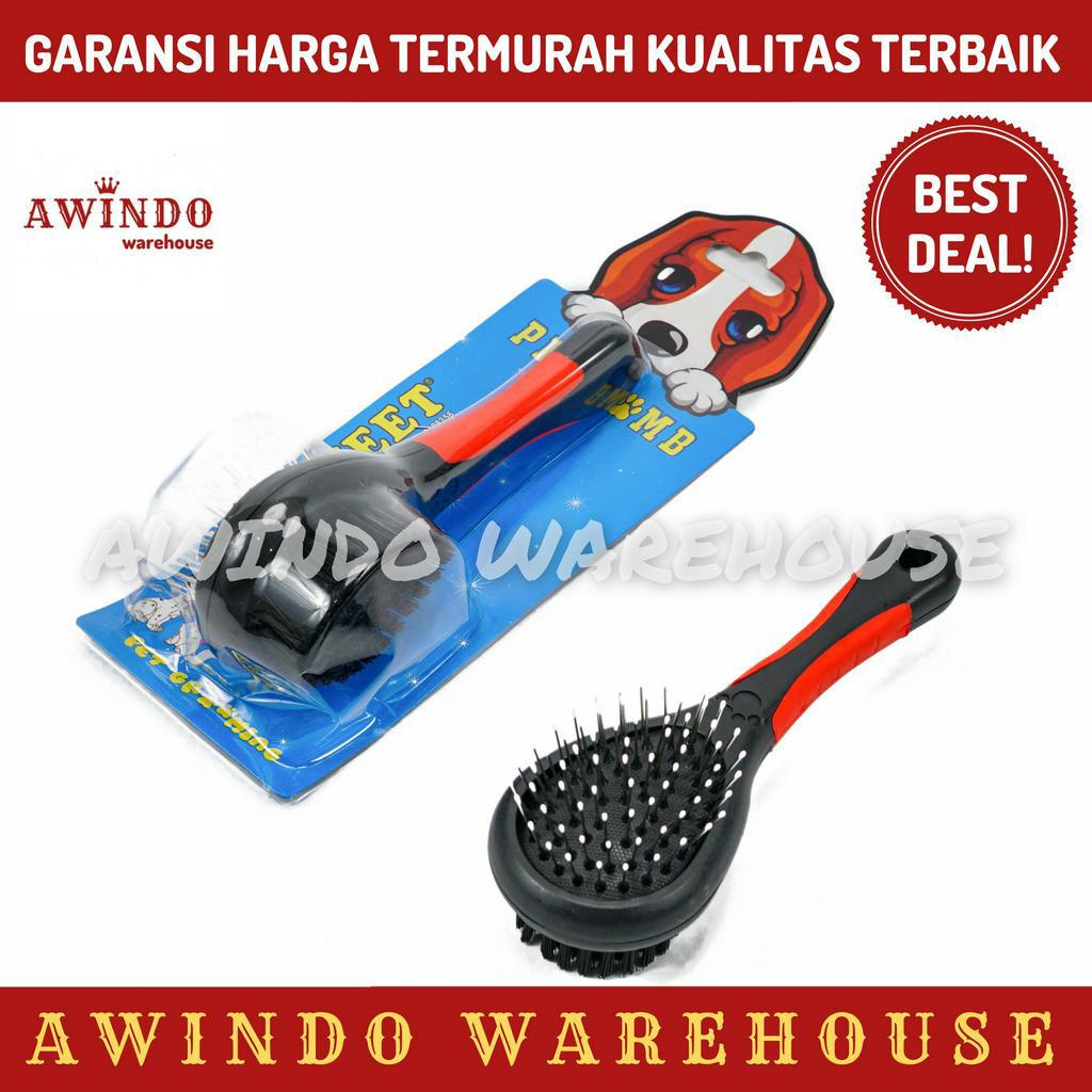 SISIR SIKAT BULAT - Sisir Sikat Hewan Kucing Anjing Kelinci Pet Grooming Brush