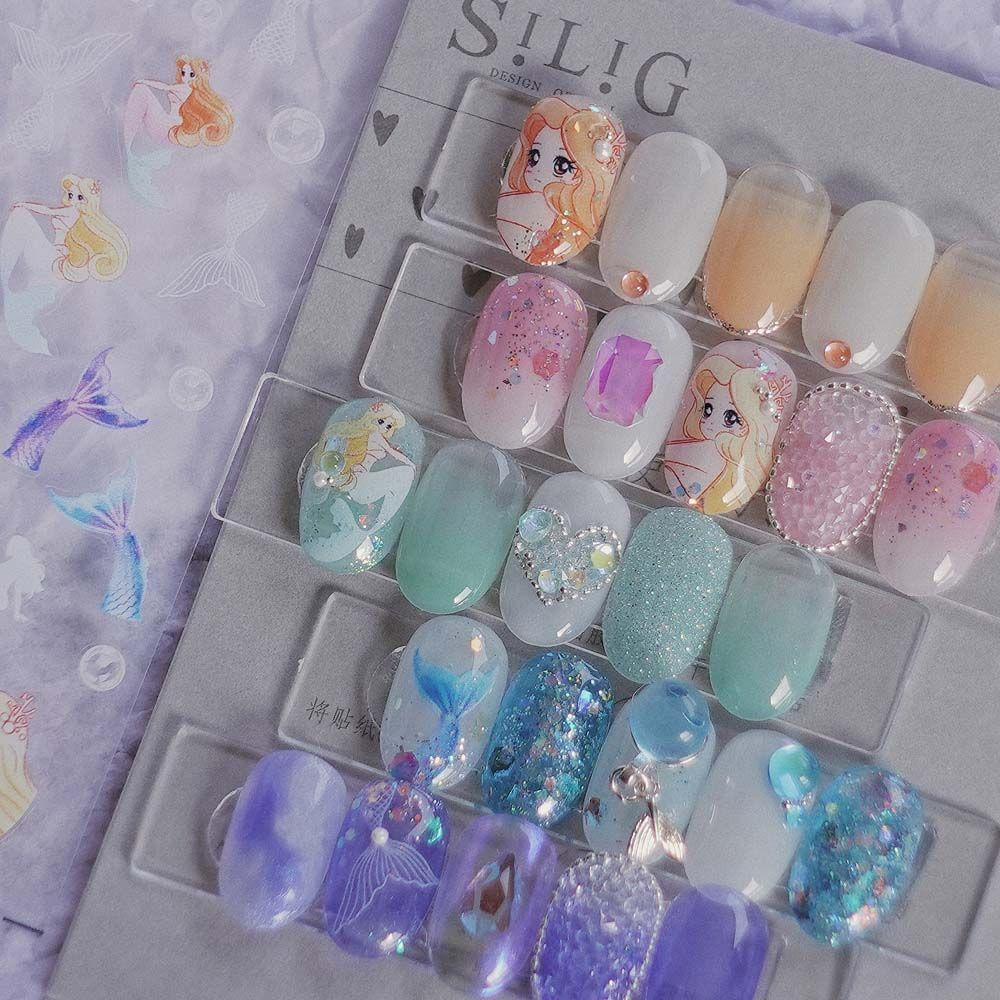 MXBEAUTY Kartun Stiker Kuku Fashion Perekat Diri Kitty Cat Manicure Aksesoris Kelinci Beruang Nail Art Dekorasi