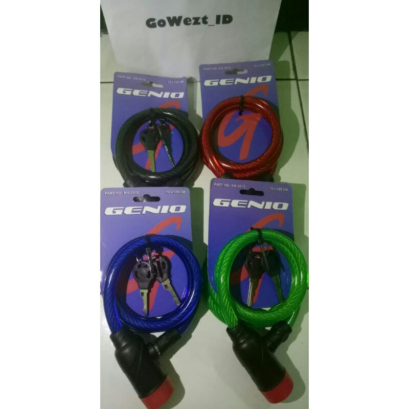 Kunci Kabel Sepeda GENIO | Bicycle Cable Lock | High Quality