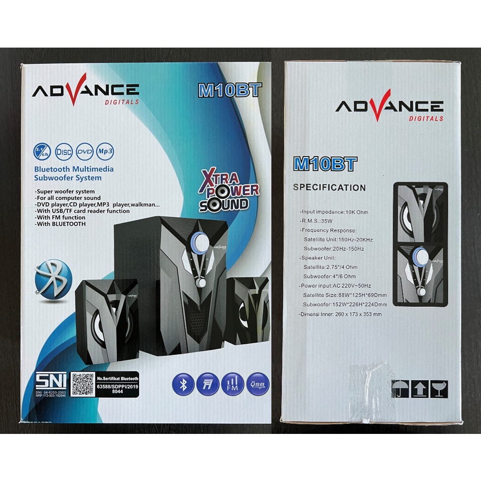 Speaker Advance M10BT Bluetooth Portable Aktif USB Subwoofer Bass