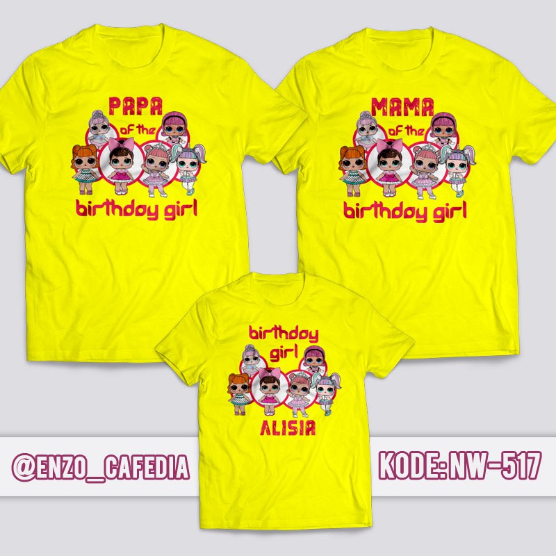 Baju Couple Keluarga Kaos Ulang Tahun Anak Desain Kaos Lol Doll Nw 517 Gratis Custom Tulisan