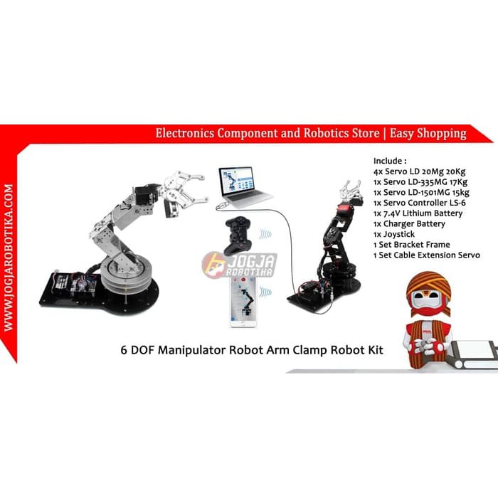 6 DOF MANIPULATOR ROBOT KL D-46 ARM CLAMP ROBOT KIT
