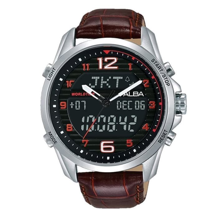 Alba AZ4033 Analog Digital Jam Tangan Pria Original AZ4033X1 Leather