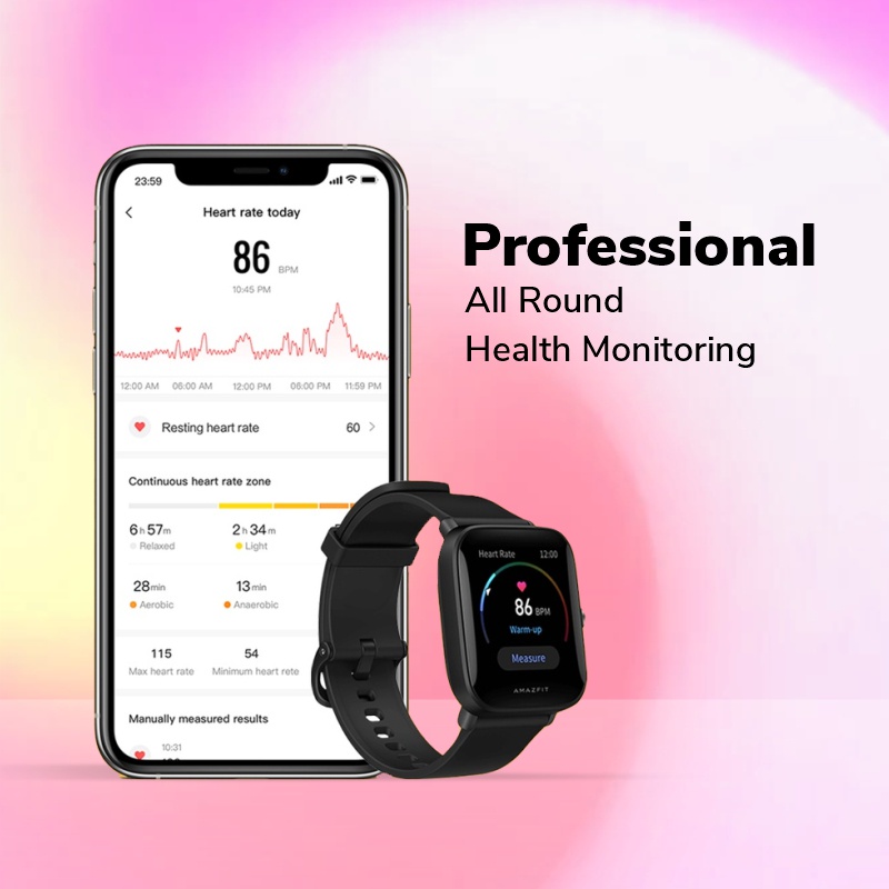 Amazfit Bip U Pro Smartwatch 1.43&quot; Touch Screen, GPS 60+ Sports Modes  jam tangan with SpO2, 5 ATM Waterproof, Heart Rate Sleep Monitor