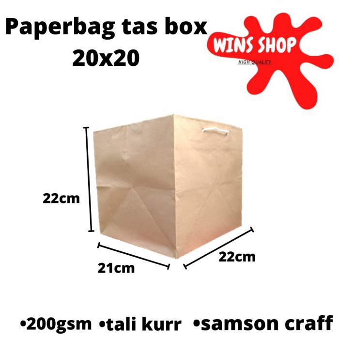 

paperbag coklat polos/ Tas Dus 20x20