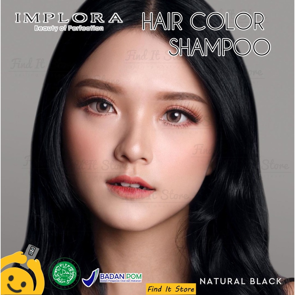 Implora Hair Color Shampoo | Pewarna Rambut Ammonia Free Long Lasting Smooth Shiny | BPOM