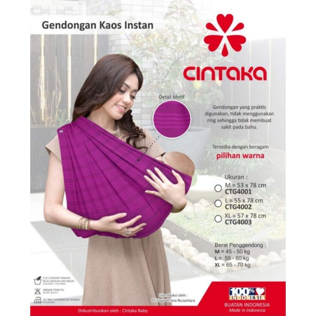 Gendongan Kaos Instan Salur/ Geos Cintaka