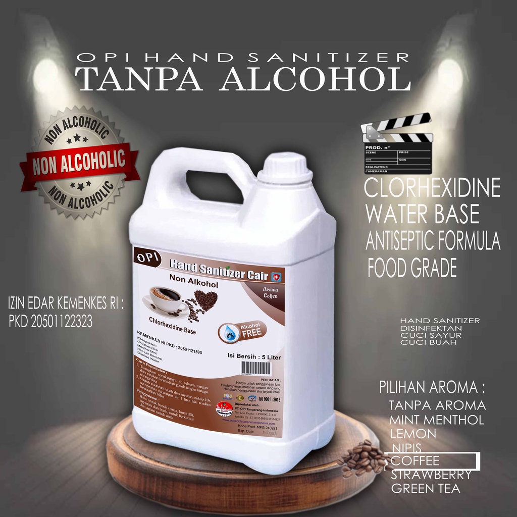 Hand Sanitizer Aroma Coffee segar varian ukuran tidak lengket ditangan (500ml sd 5 Liter) KEMENKES sudah ada izin edar resmi by Oke sabun suplayer 2