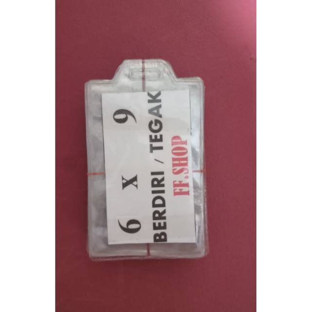 plastik mika/ID CARD/Name tag/Tanda pengenal UK 6 x 9 TEGAK