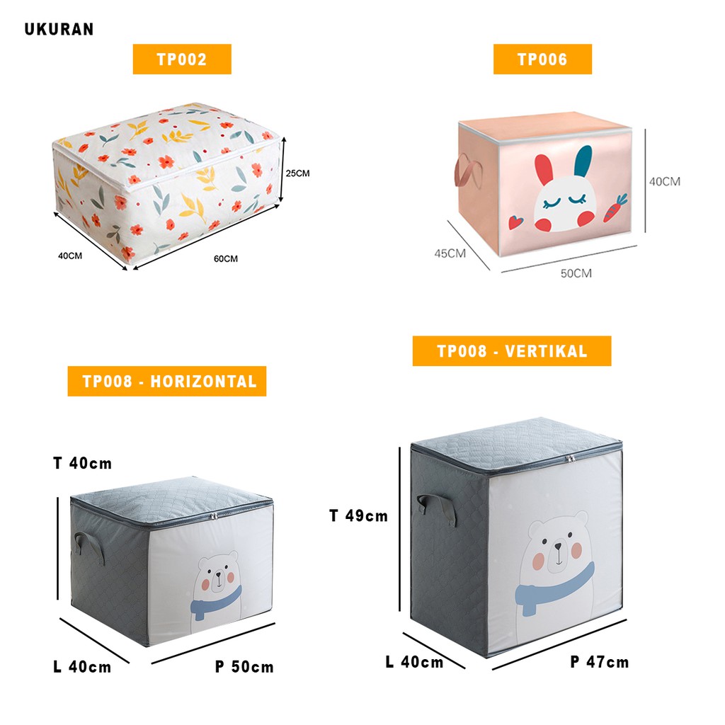 Tempat Penyimpanan Storage Box Baju Selimut Mainan Serbaguna TP007