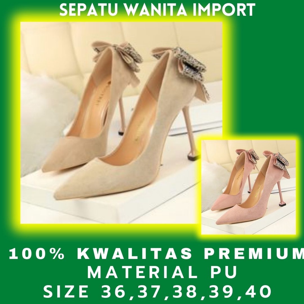 JSH171758 sepatu spatu high heels big tree 9,5 cm kantor pesta kondangan party wanita perempuan cewe