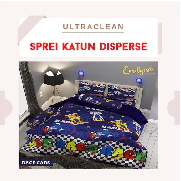 Sprei Homemade Anak Laki race cars &quot;PREMIUM&quot; anak katun ukuran 90 100 120 140 160 180x200 &amp; 200