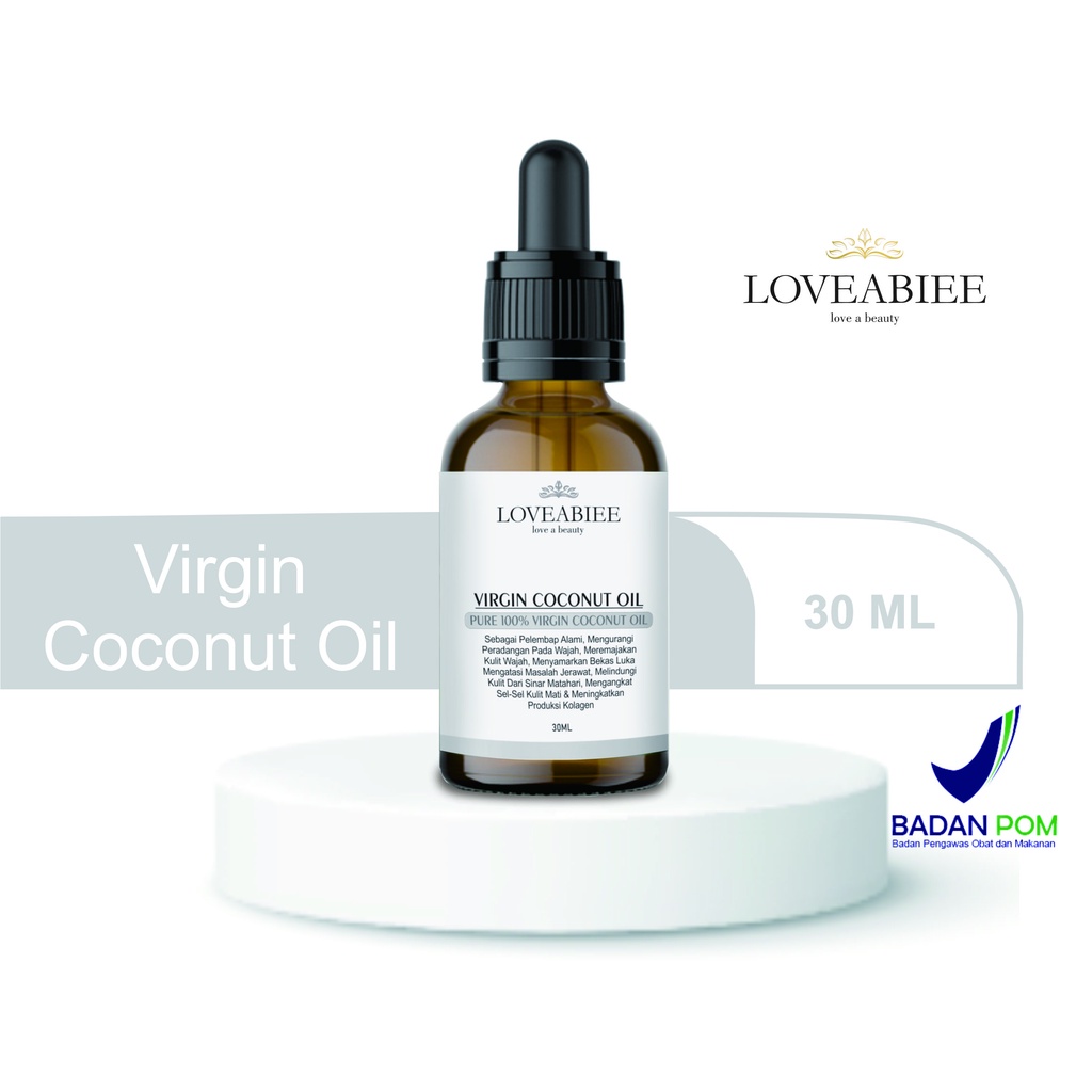 Virgin Coconut oil 30 ML Melembabkan kulit Mengurangi kerutan di wajah Mengatasi jerawat Membantu penyembuhan luka Mencegah stretchmark Mencegah bakteri dan jamur di kulit Melembabkan rambut dan kulit kepala Mencegah ketombe Membuat rambut berkilau